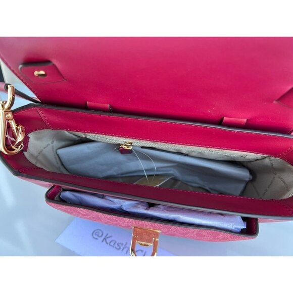 Michael Kors satchel manhattan medium leather berry - Picture 7 of 11